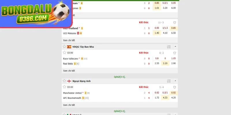 Tìm hiểu chuyên mục kết quả bóng đá tại BONGDALU